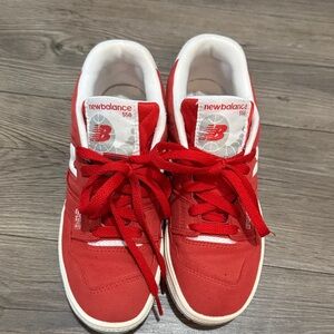 New Balance 550 Kids Red and White Sneakers PRE-OWN GOOD CONDITION